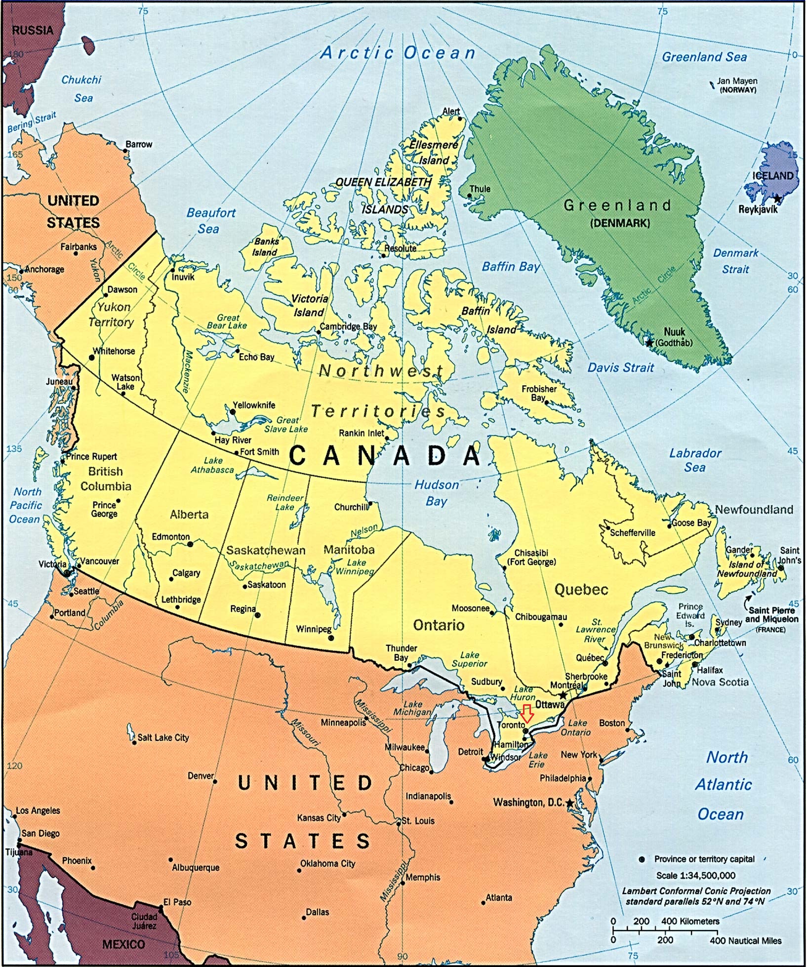 Положение на материке сша и канады. Канада на карте. Границы Канады на карте. Карта Канады географическая. Канада географическое положение карта.